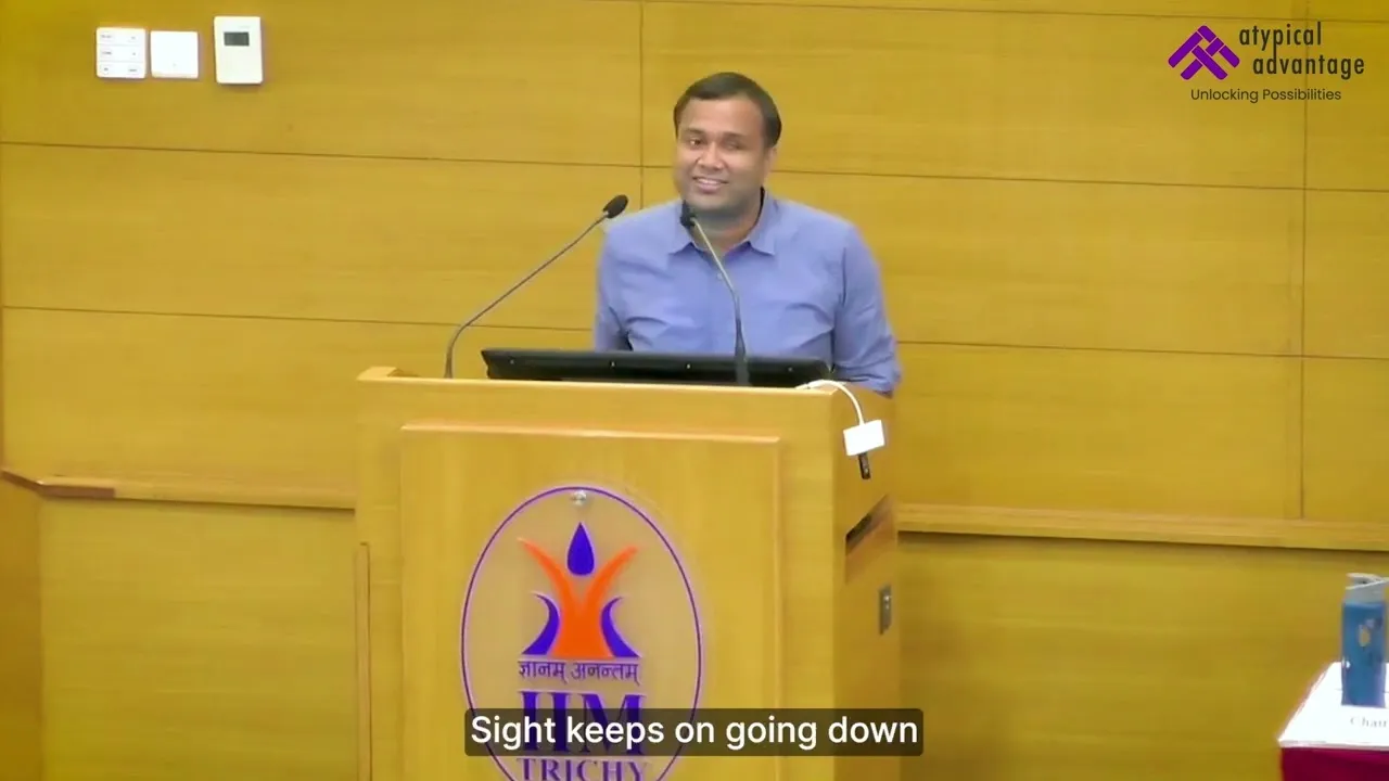 Vineet Saraiwala delivers an inspiring talk at IIM Tiruchirappalli.