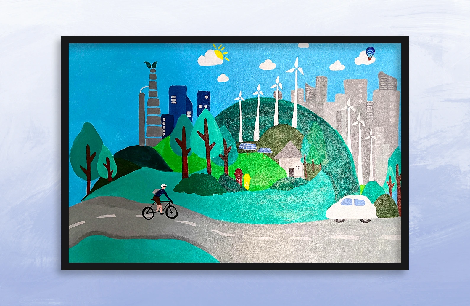 2 commissioned artworks created for the Bengaluru office on the themes of Sustainability and Diversity.