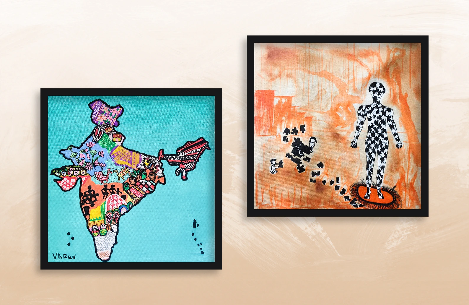 3 commissioned artworks created for the Mumbai office around the themes of Agility and Ambition.