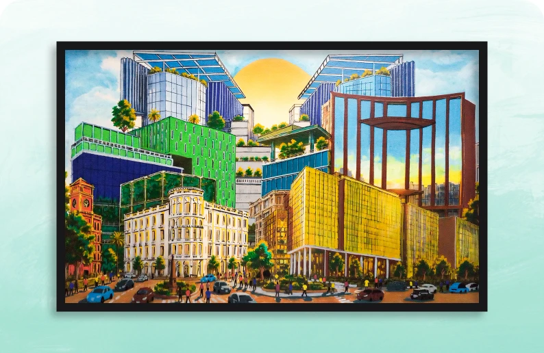 A leadership-inspired artwork created for Mr. Alok Agarwal, CEO & Managing Director, Brookfield Properties, celebrating his contribution to shaping iconic spaces.