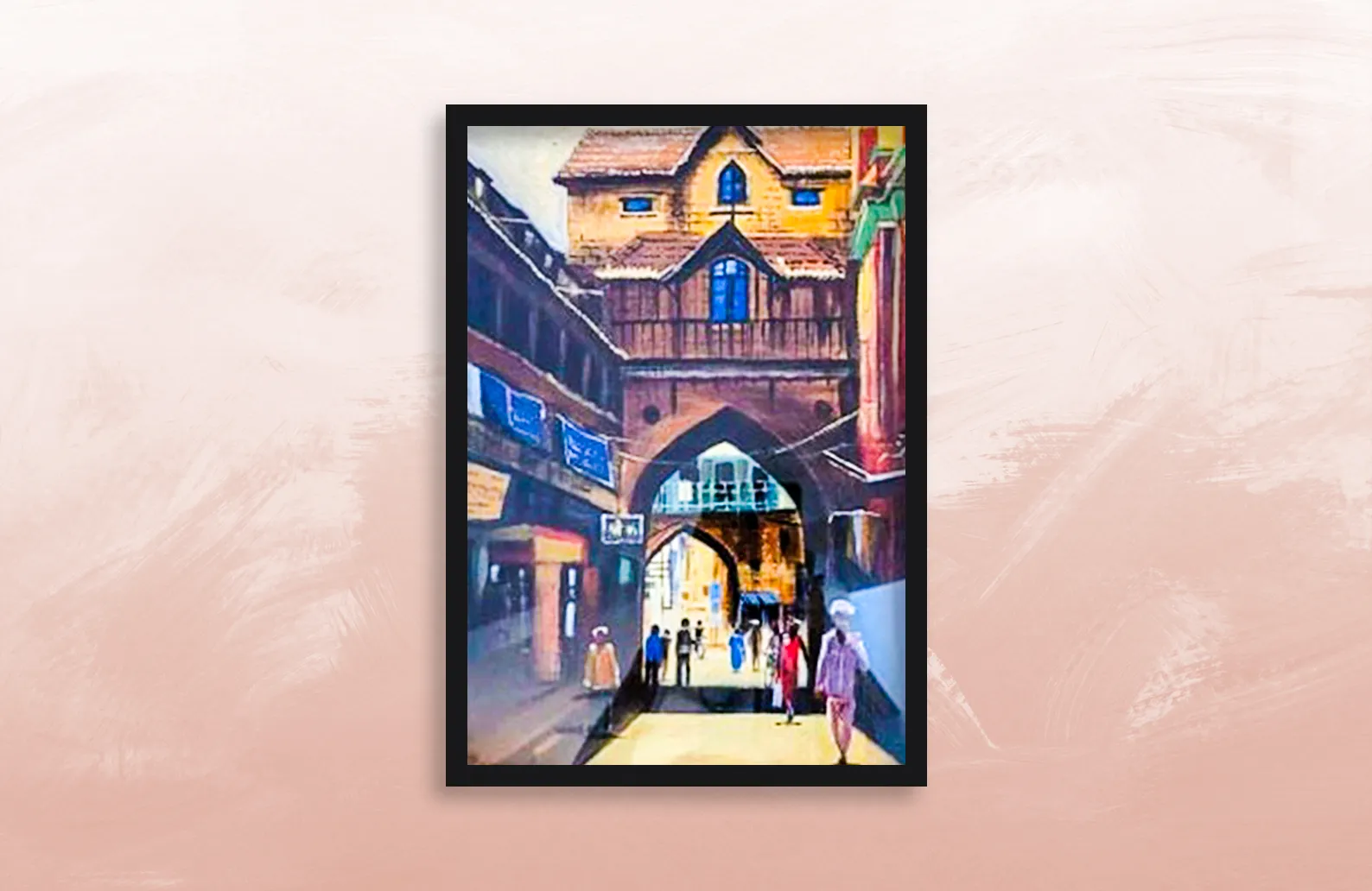 A Porbandar-inspired artwork created for Mr. Satya Nadella, CEO, Microsoft, celebrating the city’s heritage.