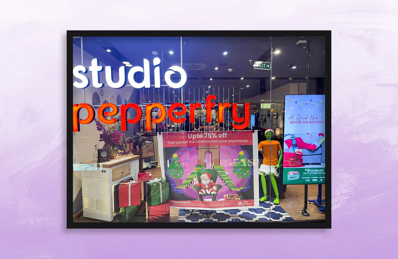 43 festive illustrations conceptualized, designed, and installed across 43 retail stores.