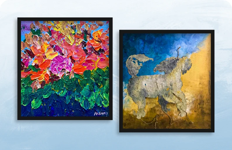 3 abstract artworks curated and delivered for the Bengaluru space.