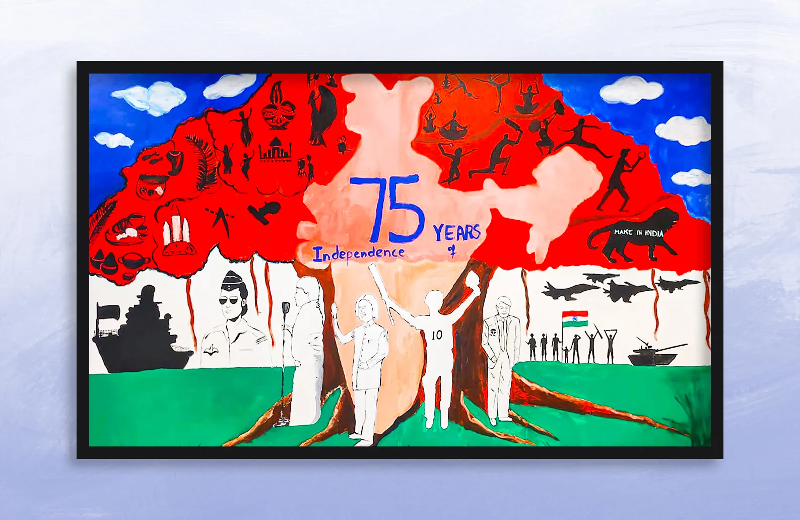 Live art experiences hosted during India@75, engaging shoppers through inclusive creativity.