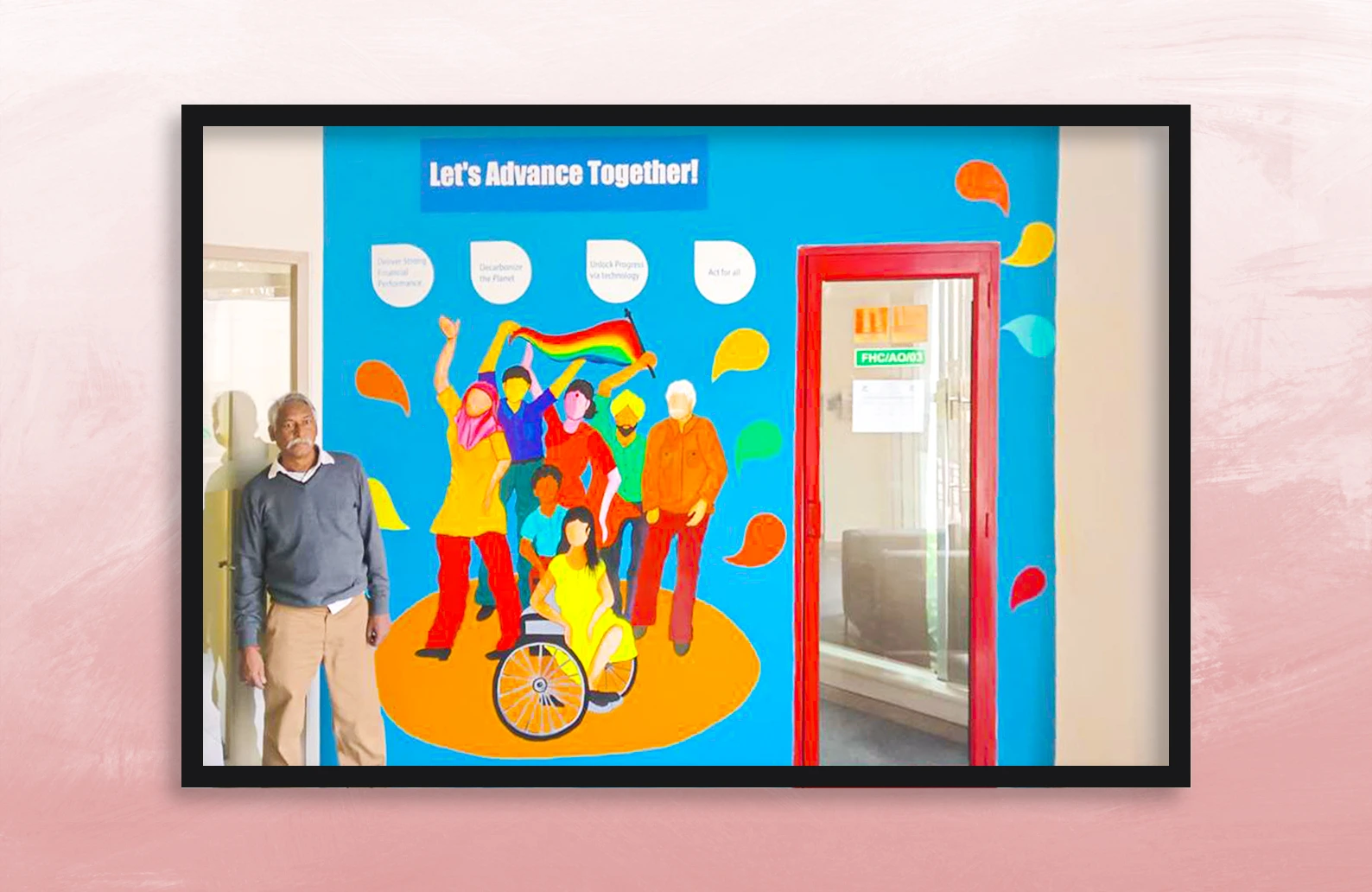 100 sq. ft. mural created for the Noida office, reflecting the company’s ethos.