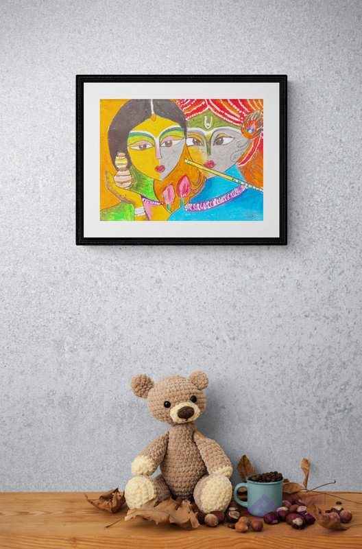 Mythological radha krishna painting 5 Slider 2/5