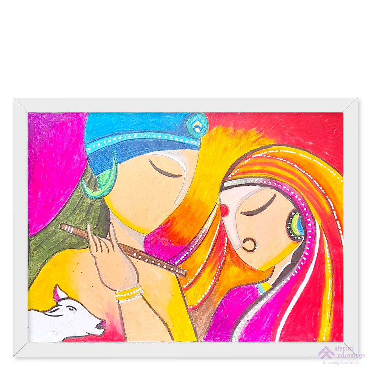 Mythological radha krishna painting 1 Slider 1/5