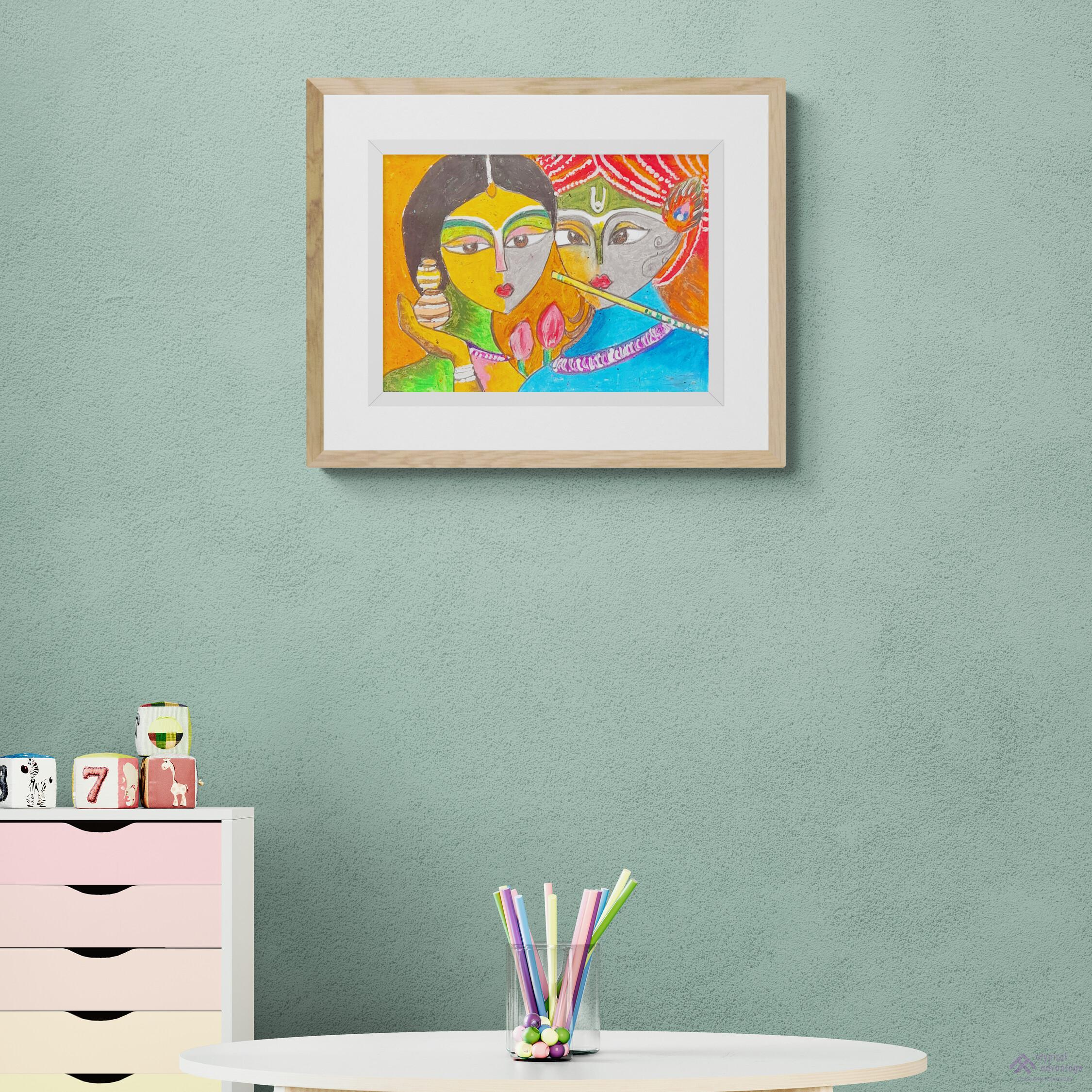 Mythological radha krishna painting 5 Slider 2/4