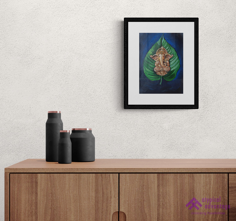 Lord Ganesha background green leaf Slider 2/5