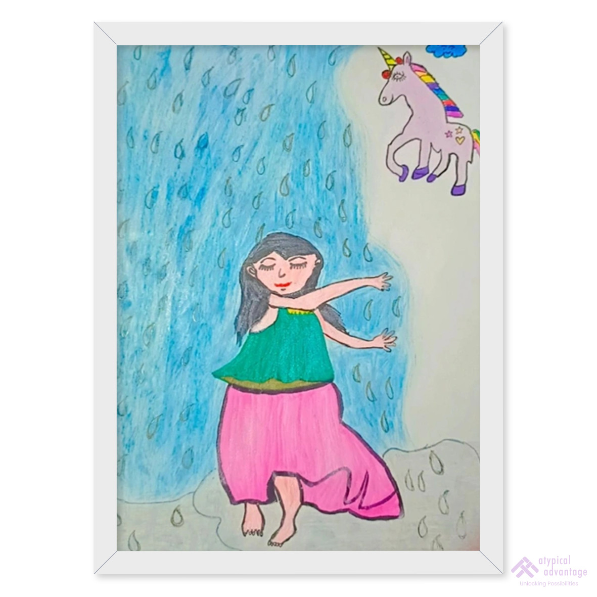 Hearing Impaired Girl Dancing in the Rain Slider 1/1