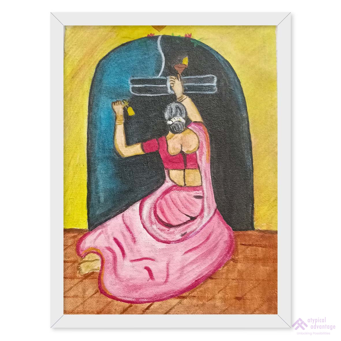 Lady Pooja with Big Linga Stone. Slider 1/5