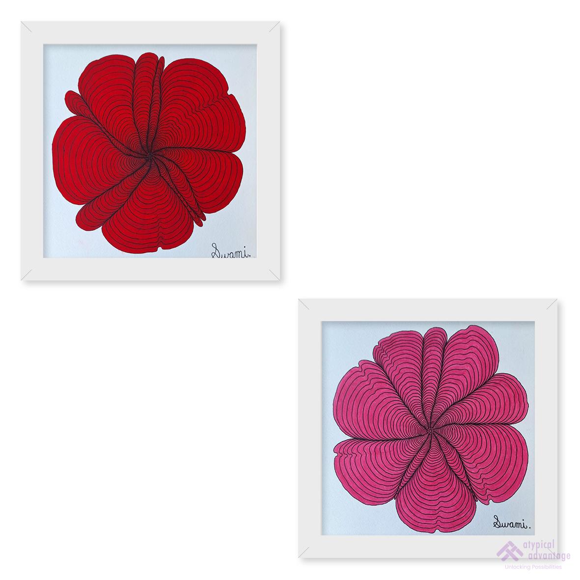 Pink and red floral design set Slider 1/4
