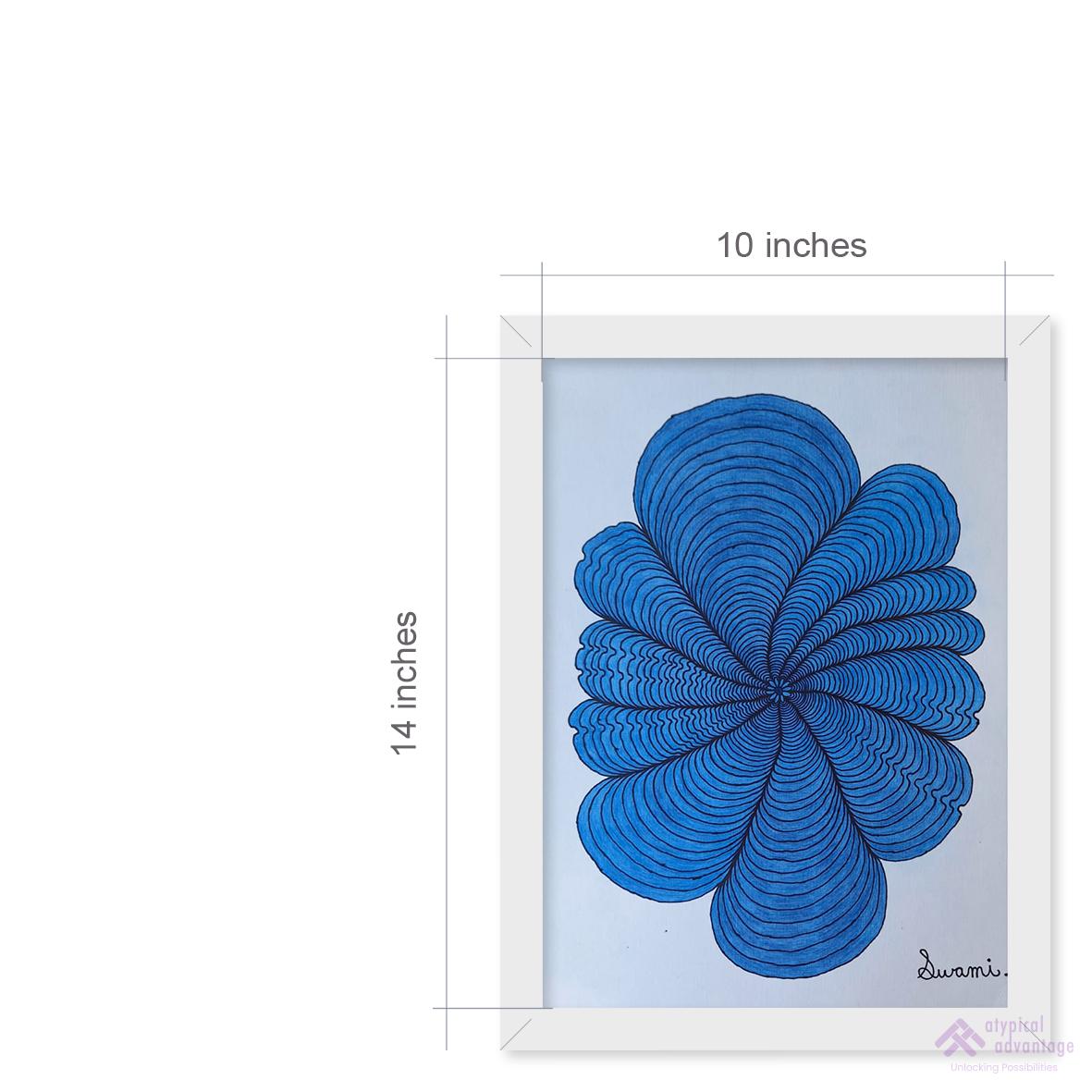 Green and dark blue floral design set Slider 3/4