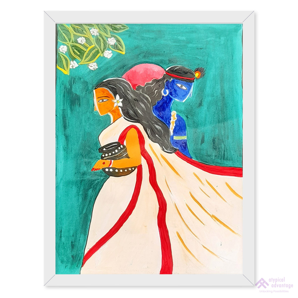 Mythological radha krishna painting 3 Slider 1/5