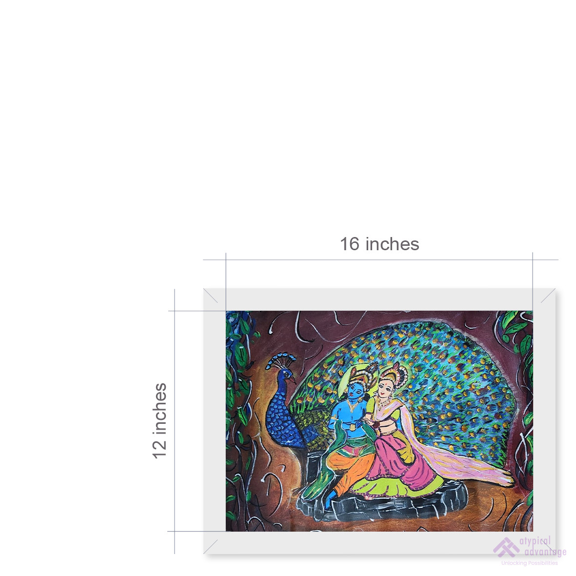 Krishna and Radha with peacock Slider 3/5