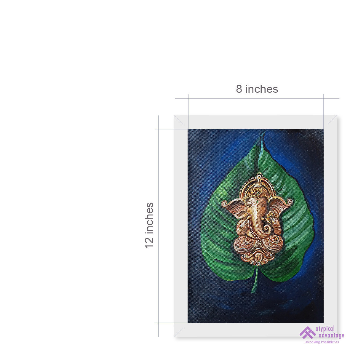 Lord Ganesha background green leaf Slider 3/5
