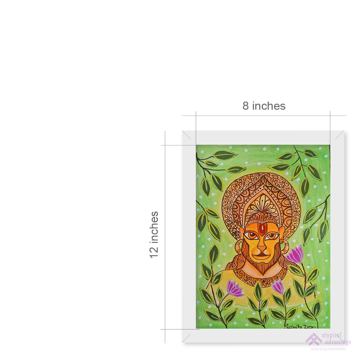 lord Hanuman and leaf with Mandala art. Slider 3/5