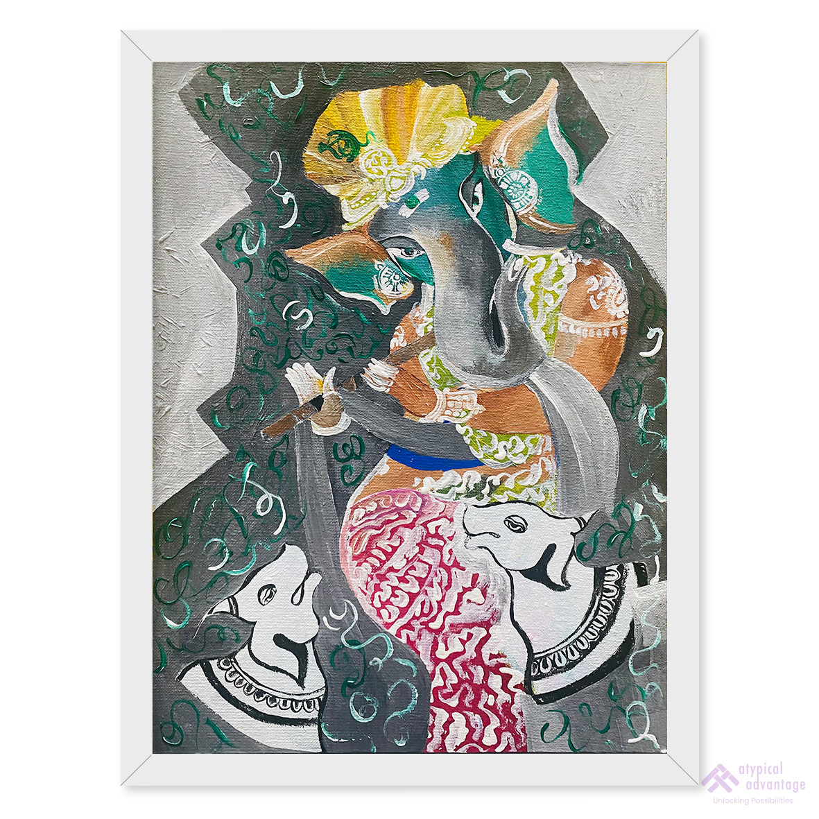 Divine Harmony – Ganesha with Sacred Cows Slider 1/5