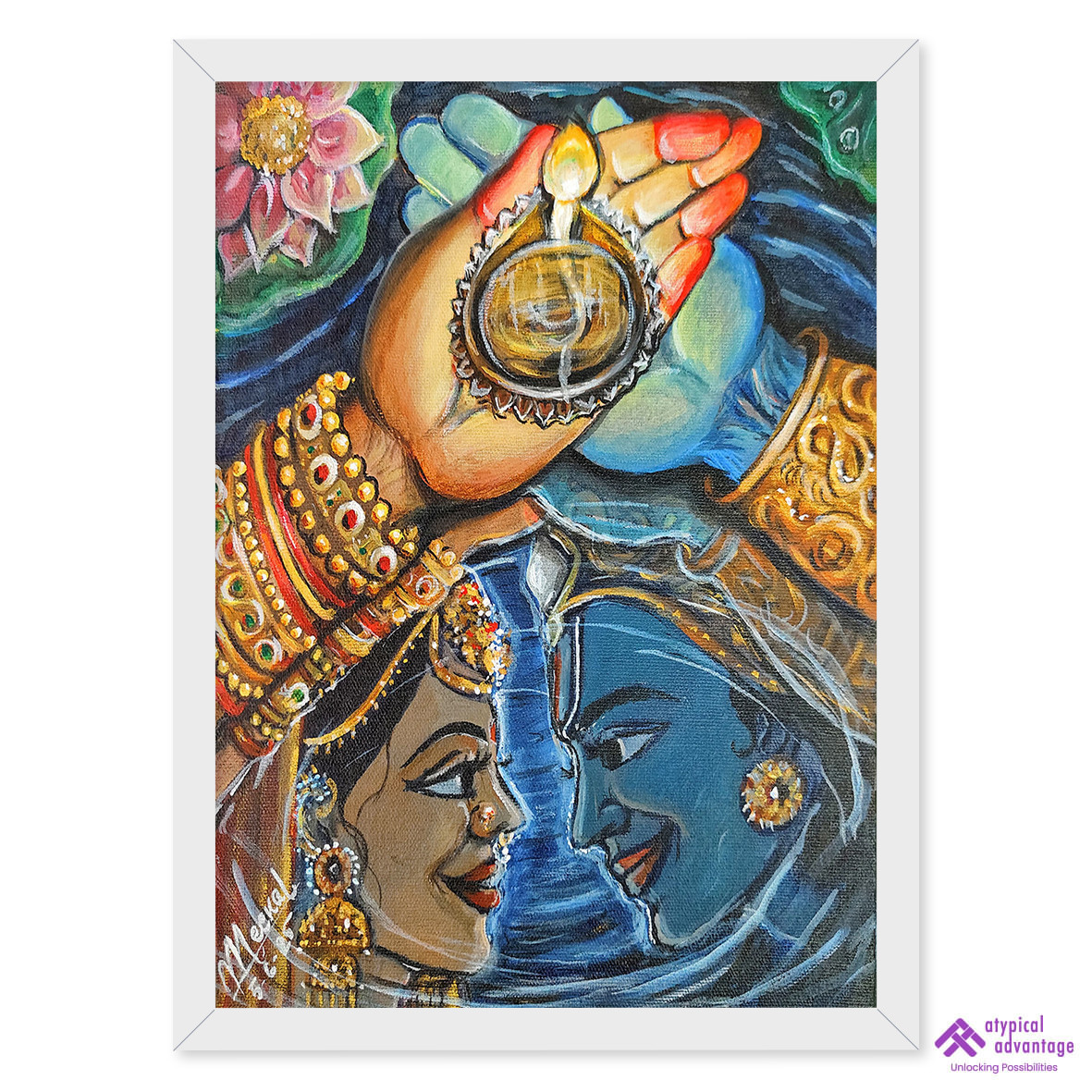 Lord Ram and Goddess Sita celebrating Deepavali