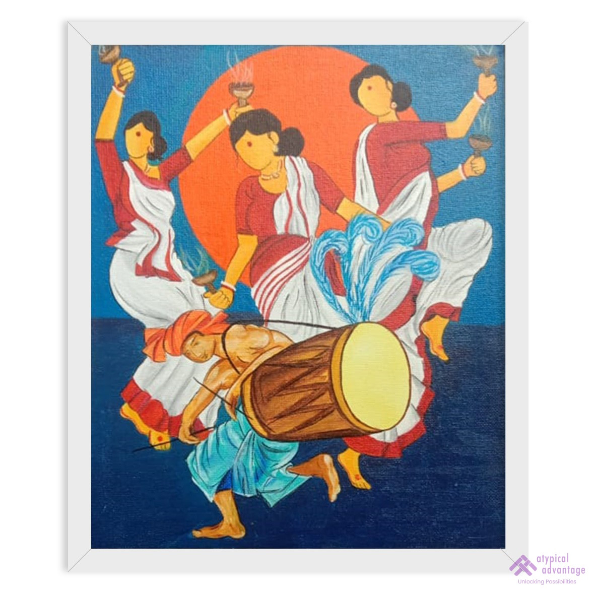 Durga puja celebration- blue