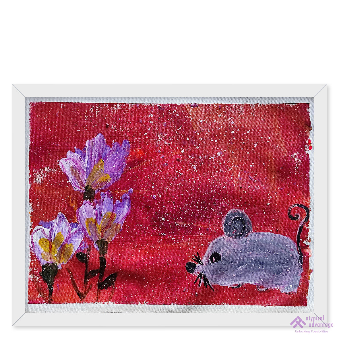 Ganesh's Friend the Mouse with Flowers Slider 1/5