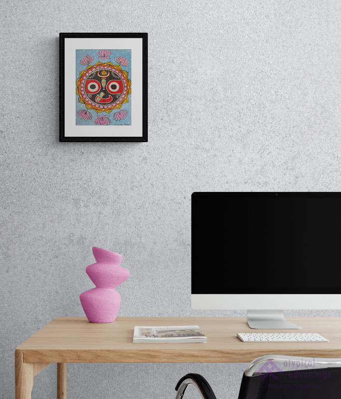 lord Jagannath face and lotus with Mandala art. Slider 2/5