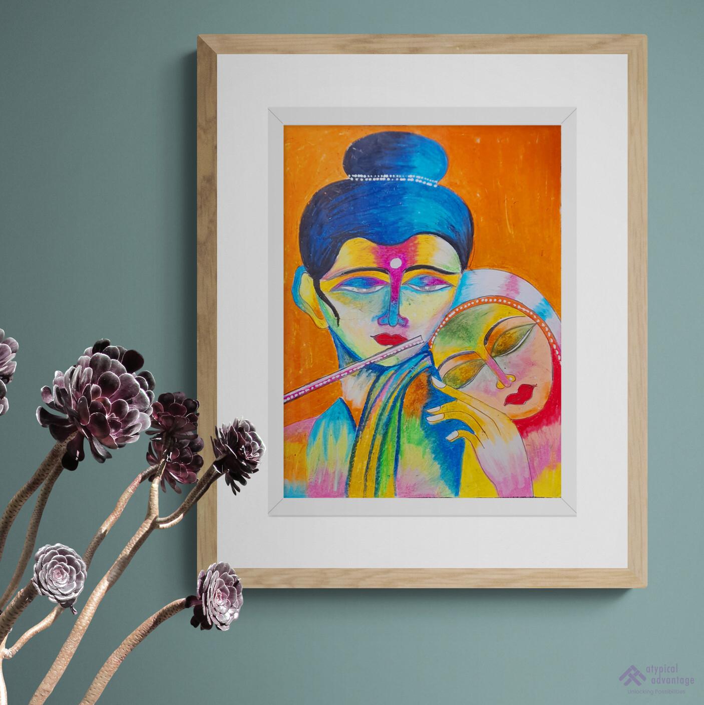 Mythological radha krishna painting 2 Slider 2/4