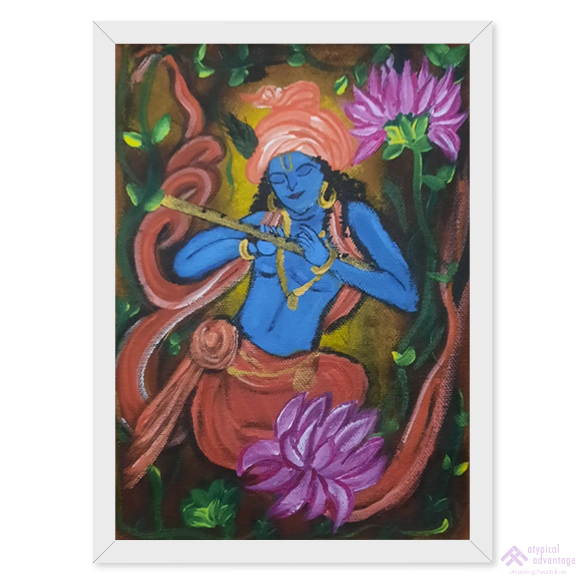 krishna with lotous Slider 1/5