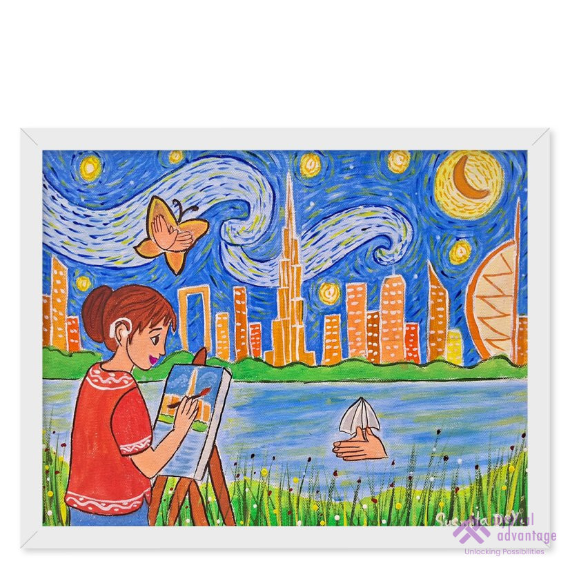 Starry Night with Dubai City. Slider 1/1