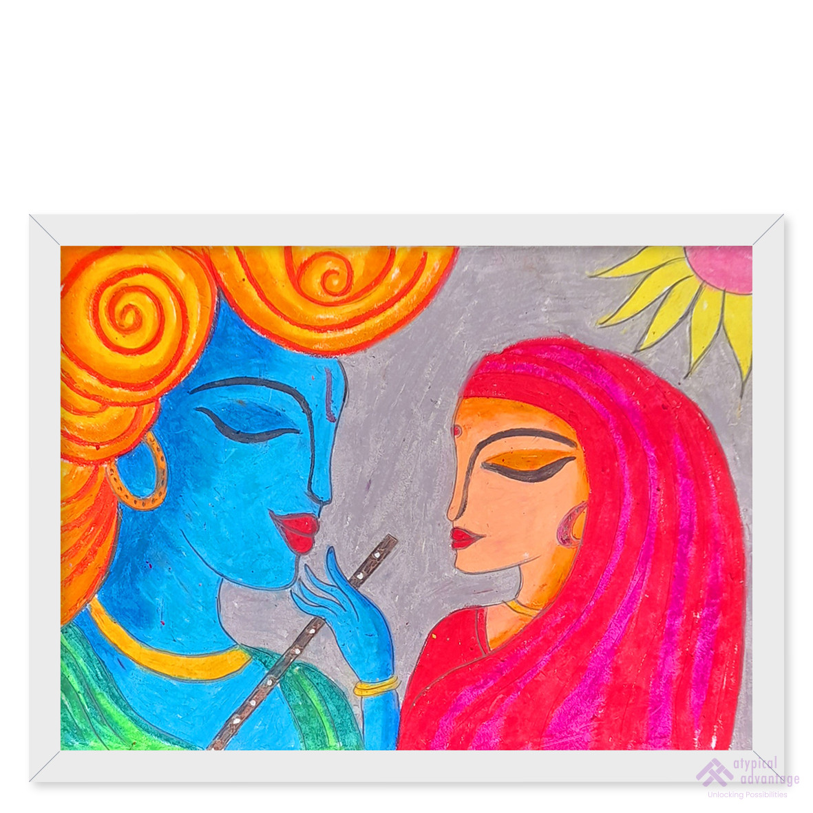 Mythological radha krishna painting 4 Slider 1/5