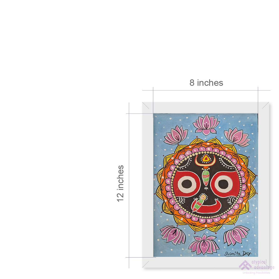 lord Jagannath face and lotus with Mandala art. Slider 3/5