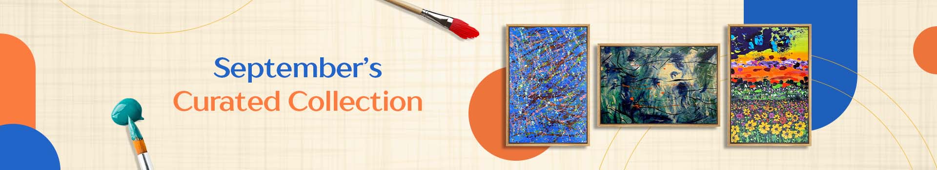 A vibrant showcase of our September Curated Collection, featuring bold and colourful artworks by artists with disabilities.