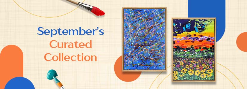 A vibrant showcase of our September Curated Collection, featuring bold and colourful artworks by artists with disabilities.
